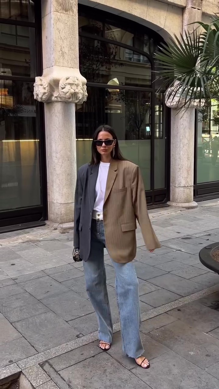 Designer oversized paneled blazer-Massicos