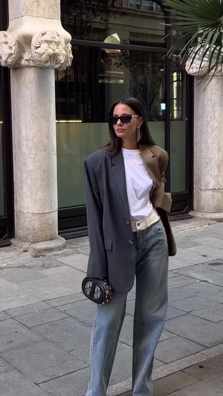 Designer oversized paneled blazer-Massicos