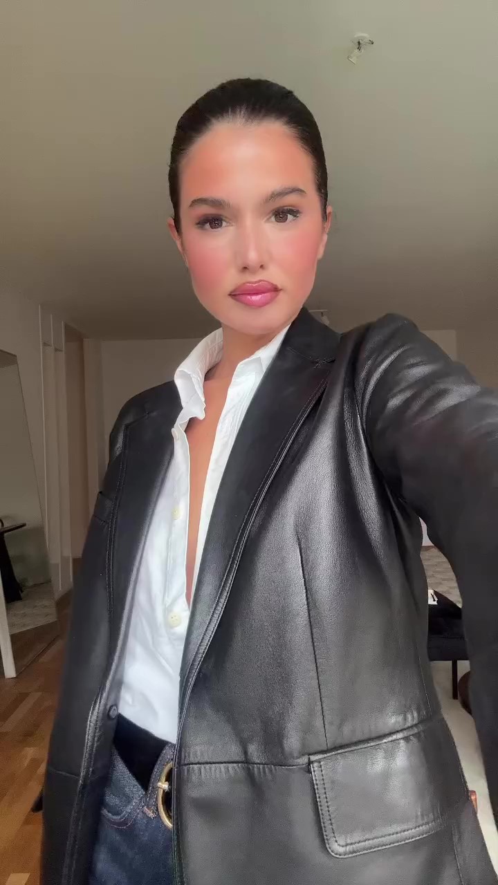 Designer leather blazer-Massicos