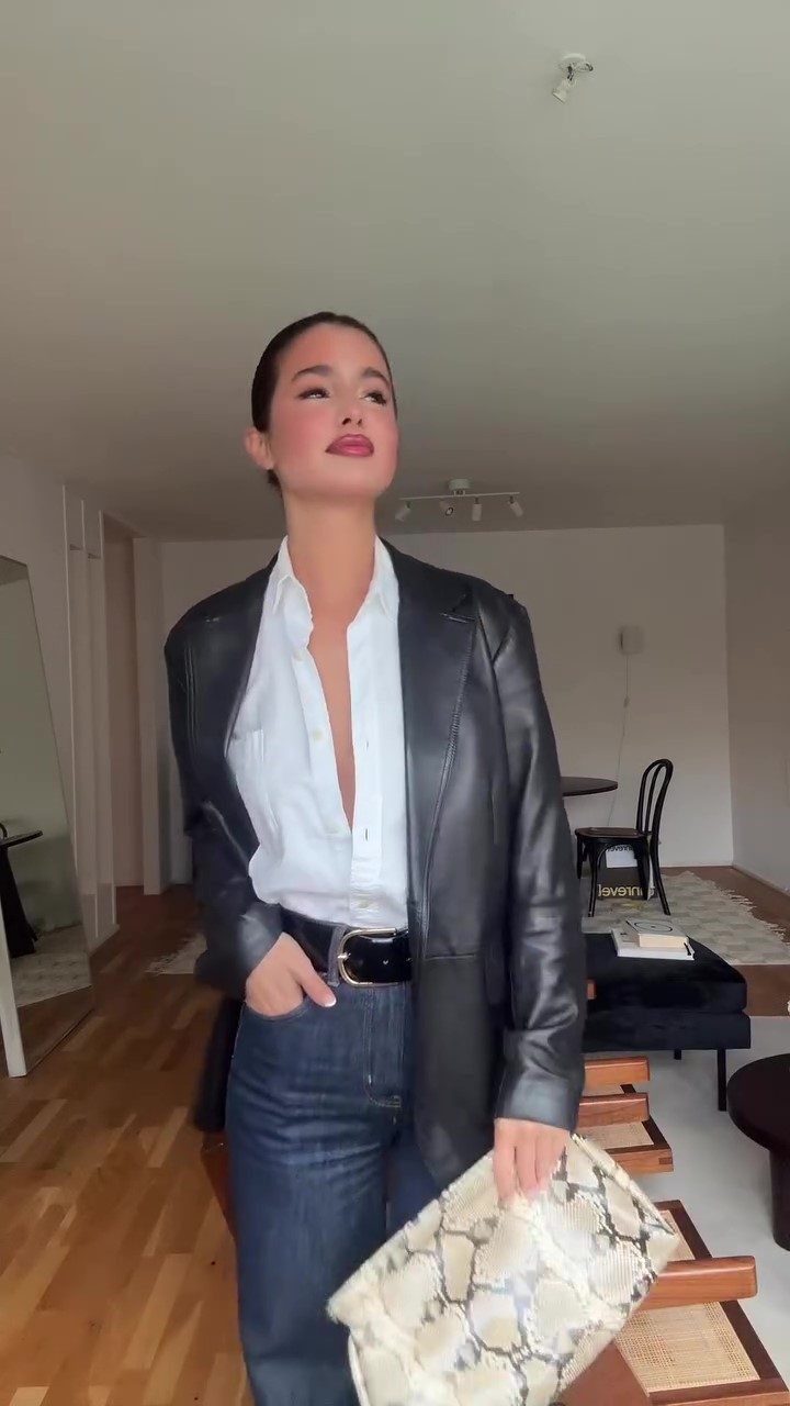 Designer leather blazer-Massicos
