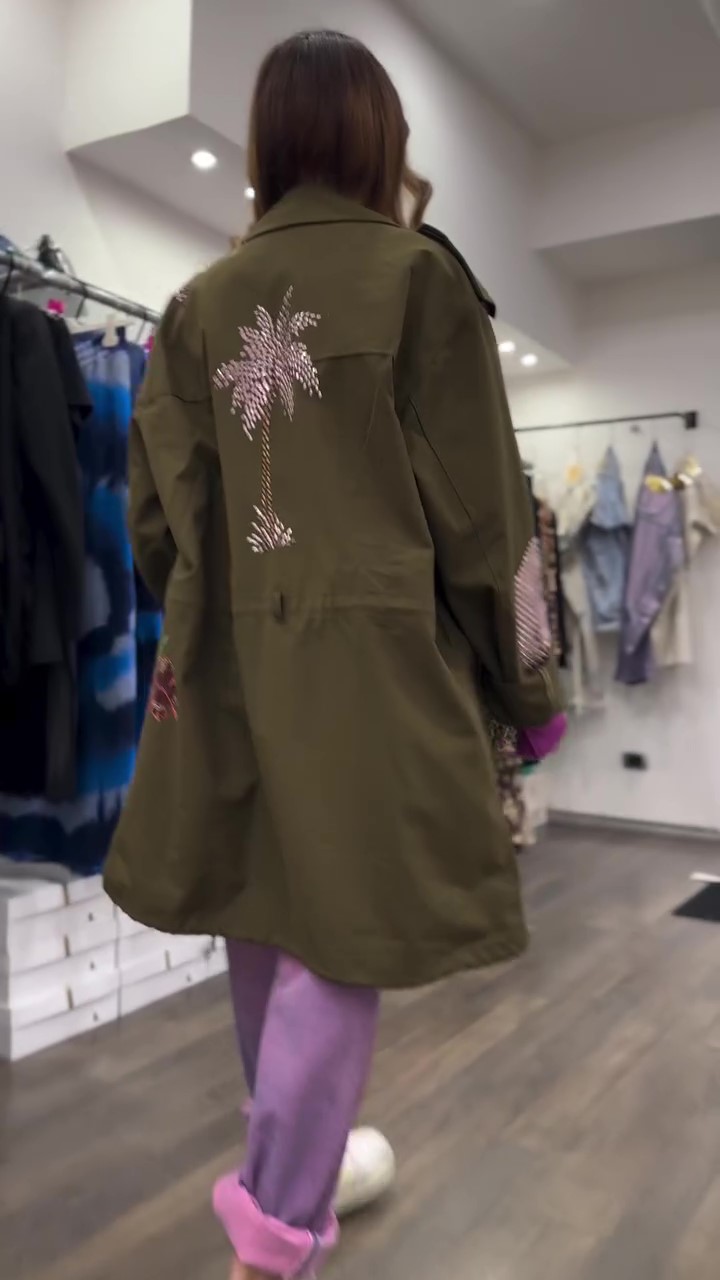 Designer embroidered cotton jacket-Massicos