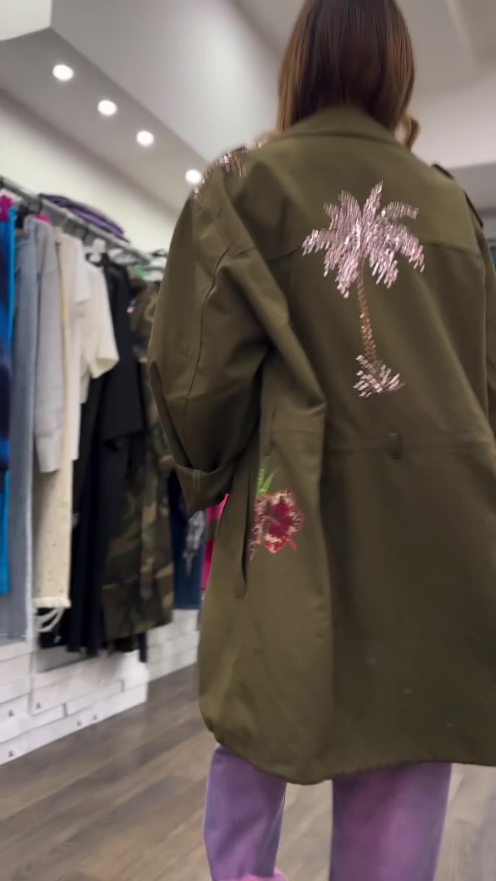 Designer embroidered cotton jacket-Massicos