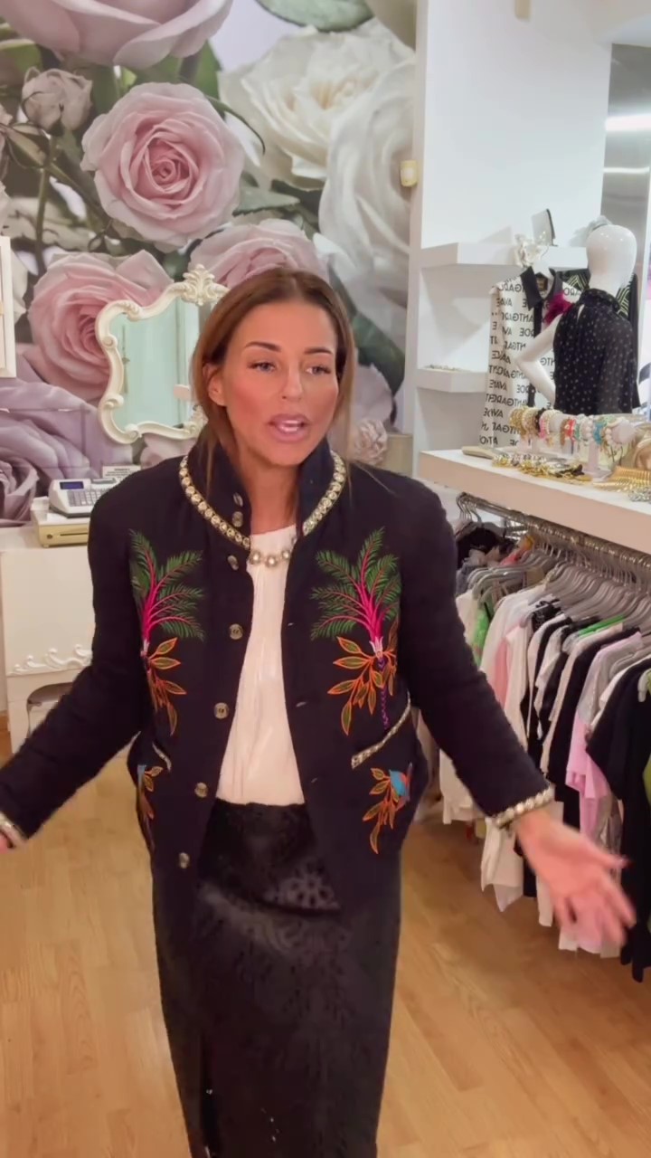 Christmas Embroidered cropped jacket-Massicos
