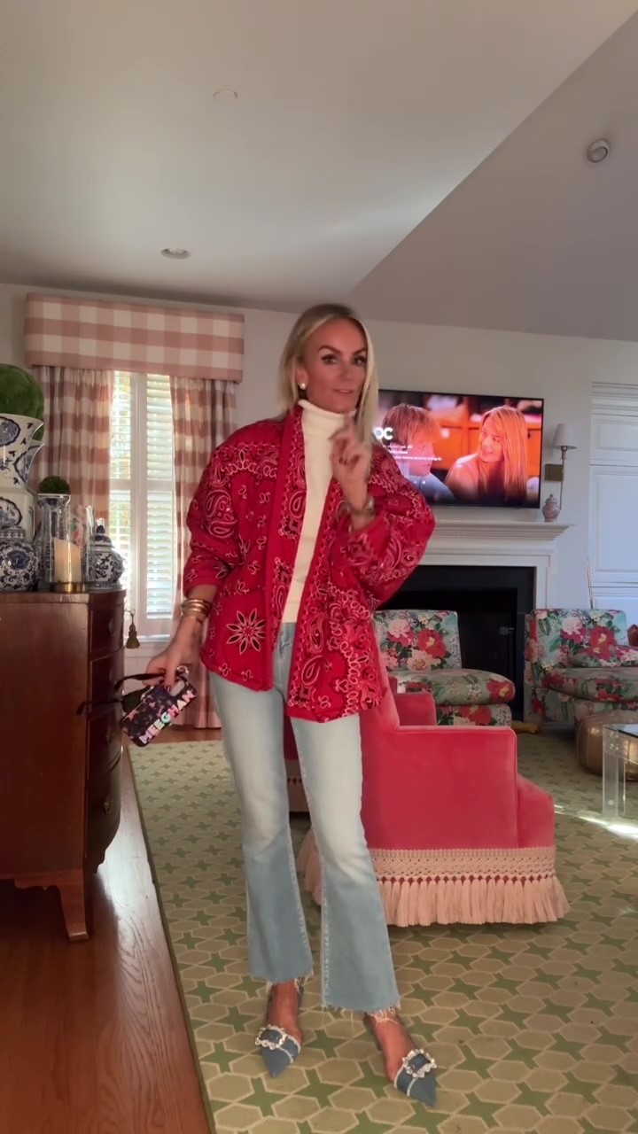 Christmas Designer red cashew jacket-Massicos
