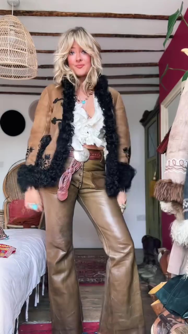 Designer embroidered fur jacket-Massicos