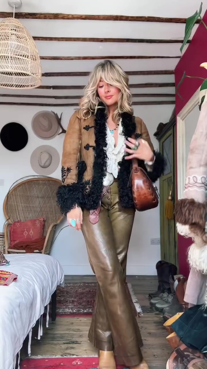 Designer embroidered fur jacket-Massicos