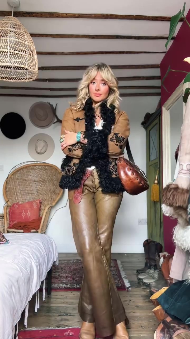 Designer embroidered fur jacket-Massicos