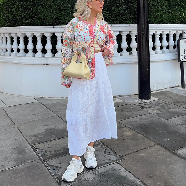 Patchwork Pattern Printed Jacket-Massicos