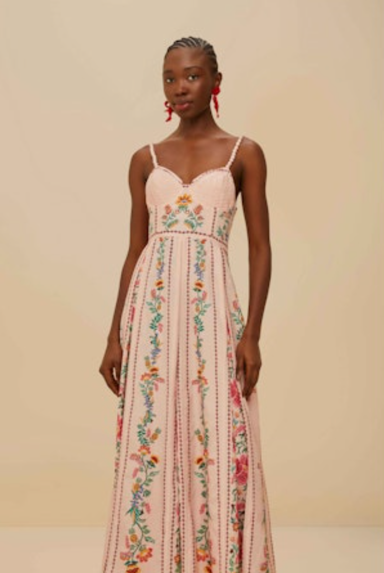 Delicate Forest Pink Maxi Dress-Massicos