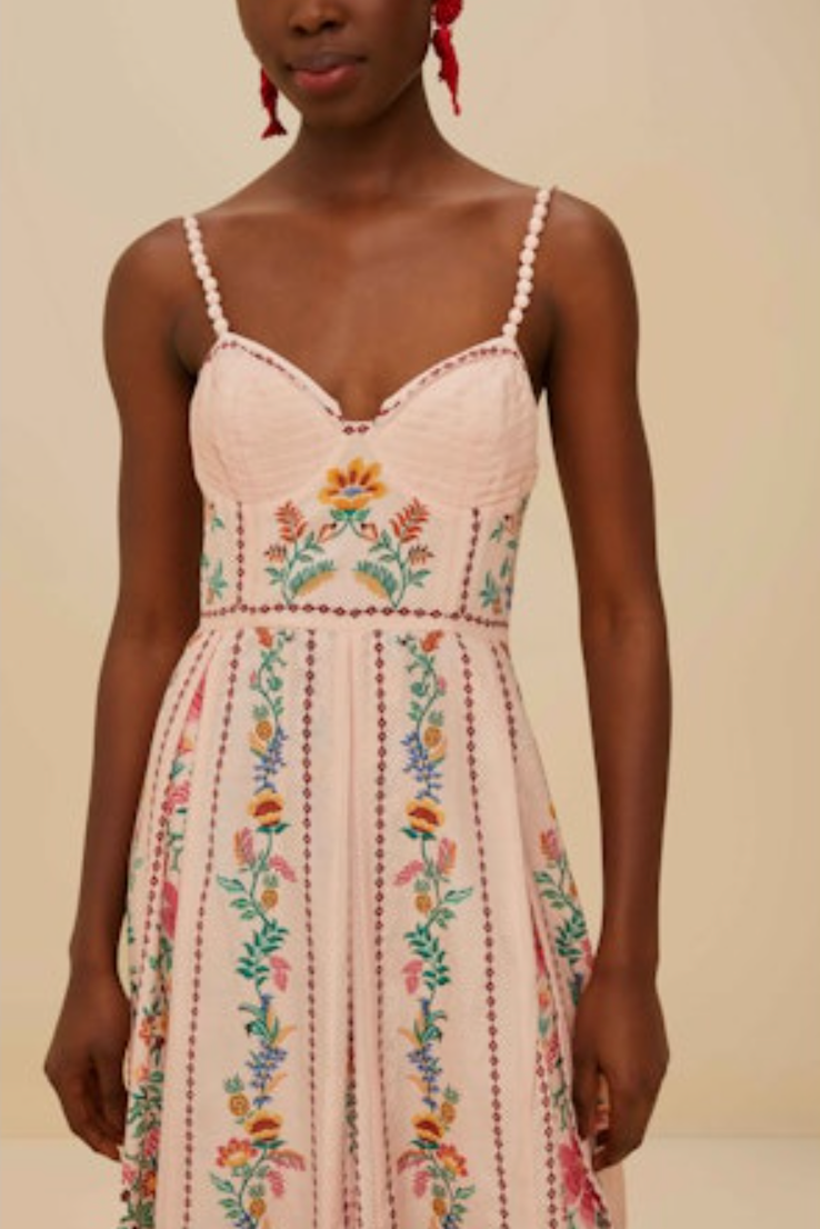 Delicate Forest Pink Maxi Dress-Massicos