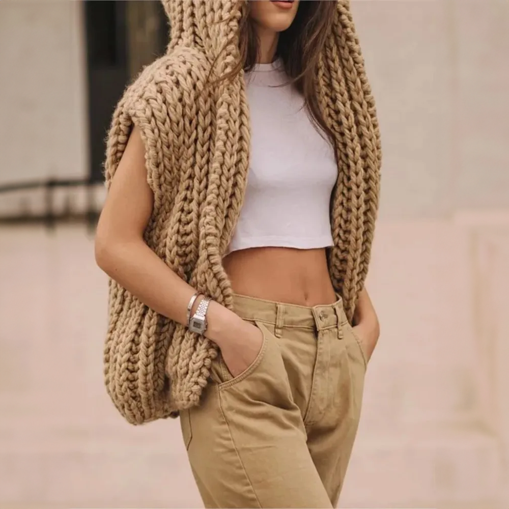 L'aurablend Grobstrick-Pullover-Weste-Massicos