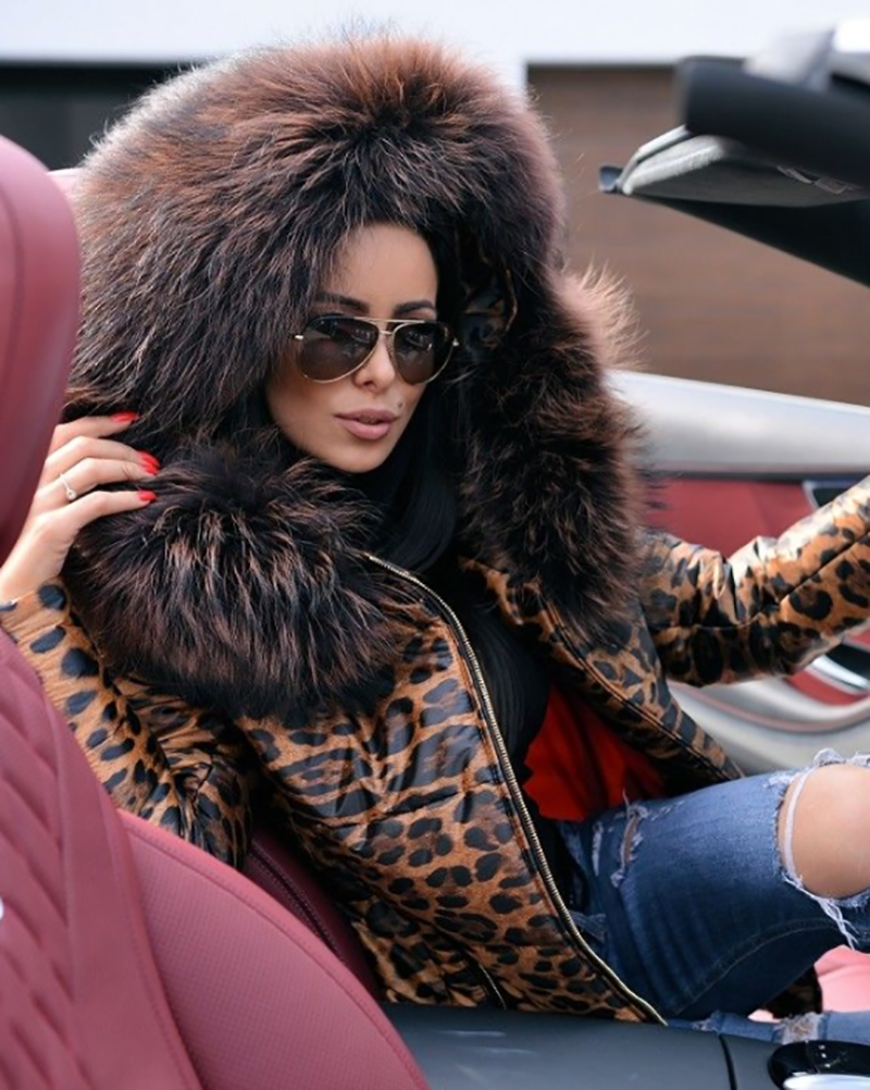Trafni New Womens Ladies Quilted Winter Coat Puffer Fur Collar Hooded Jackets Parka Plus Size S-XXXL-Massicos