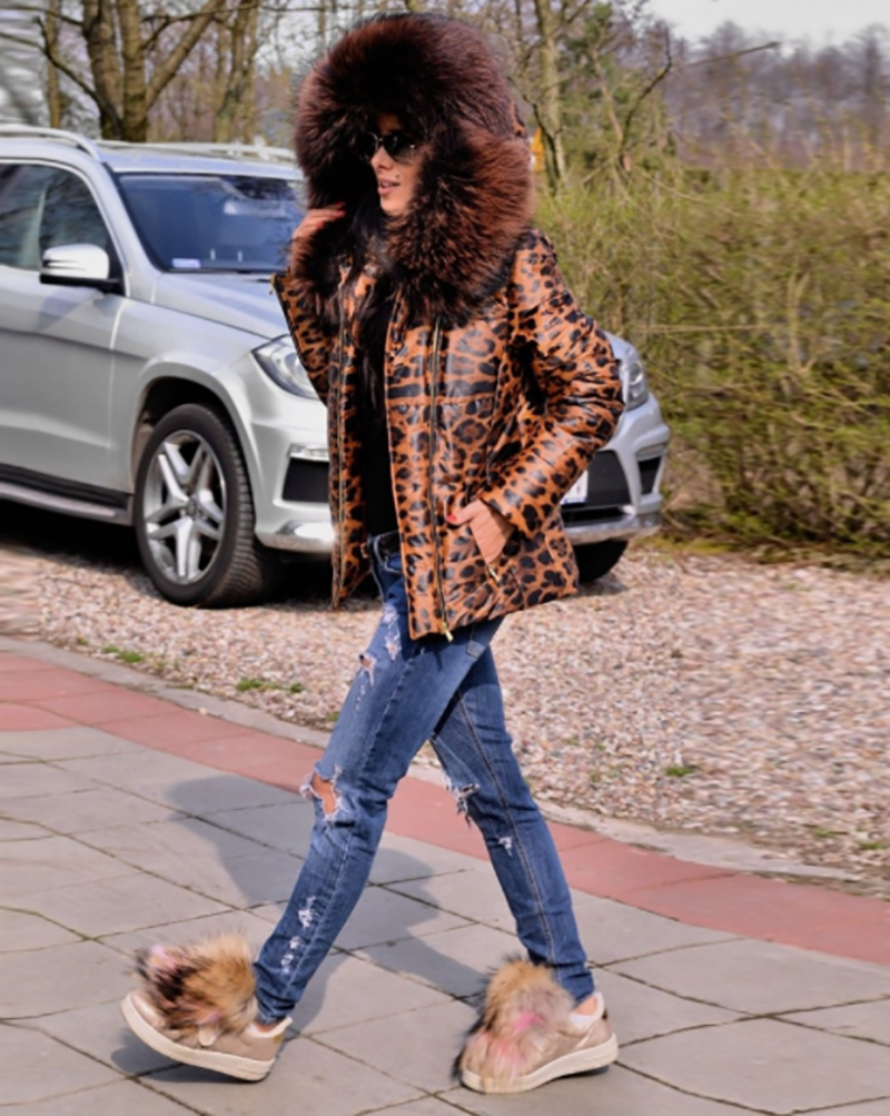 Trafni New Womens Ladies Quilted Winter Coat Puffer Fur Collar Hooded Jackets Parka Plus Size S-XXXL-Massicos