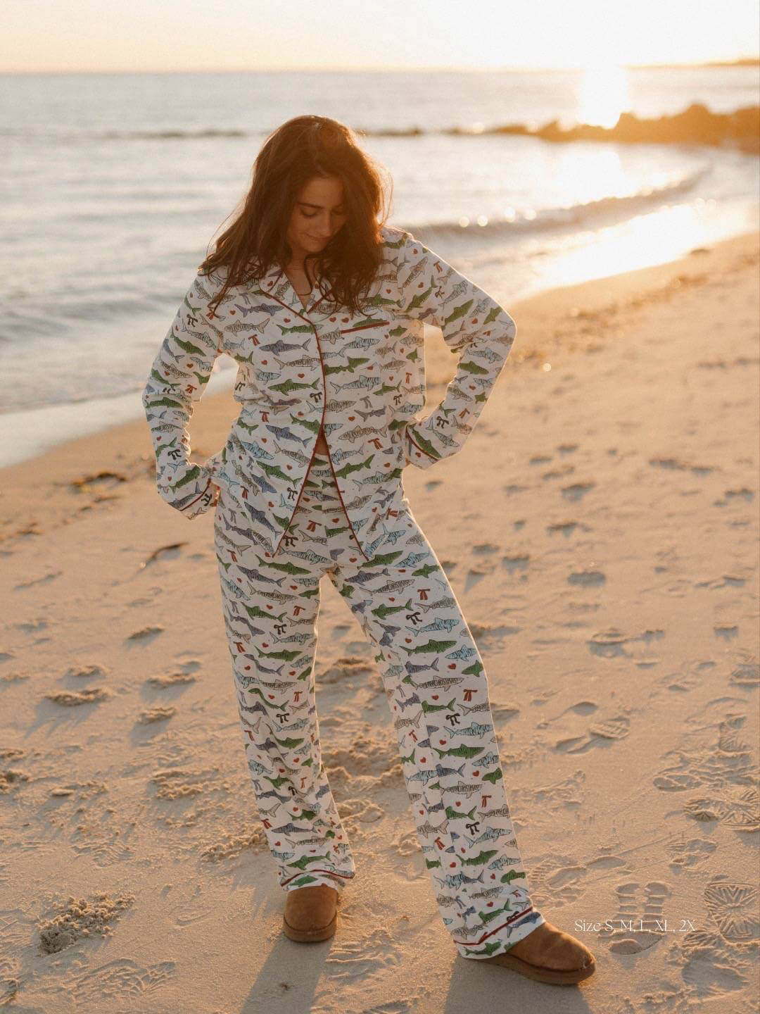 Ocean Style Shark Pajamas Set-Massicos