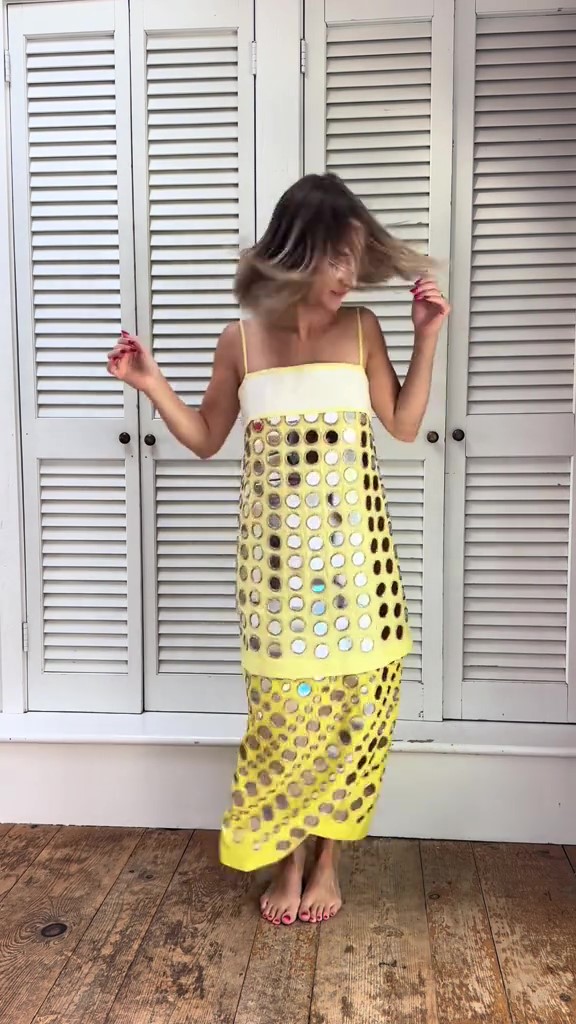 Fashion Handmade layered mirrored dress-ROVOLE