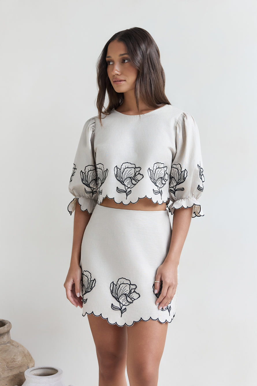 Embroidered Two - Piece Set-Massicos