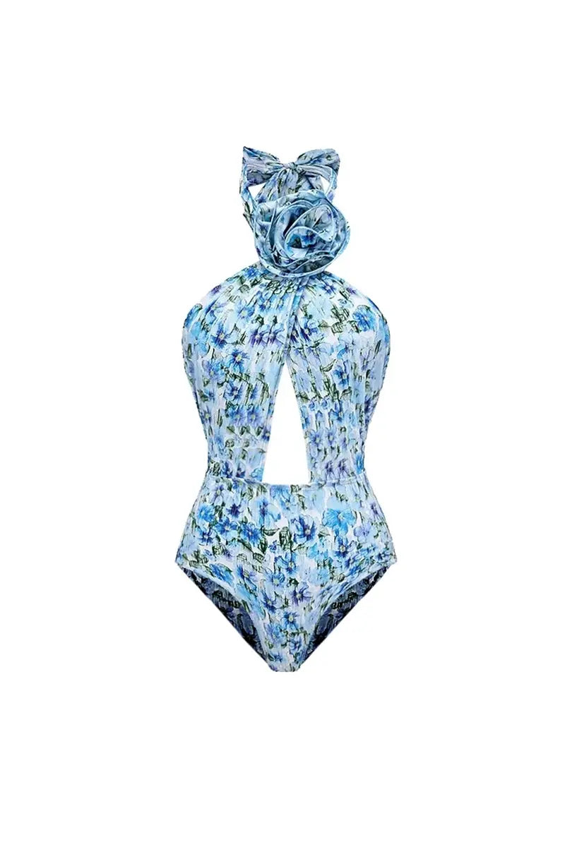 Halter Floral Strapless One-Piece Set-ROVOLE