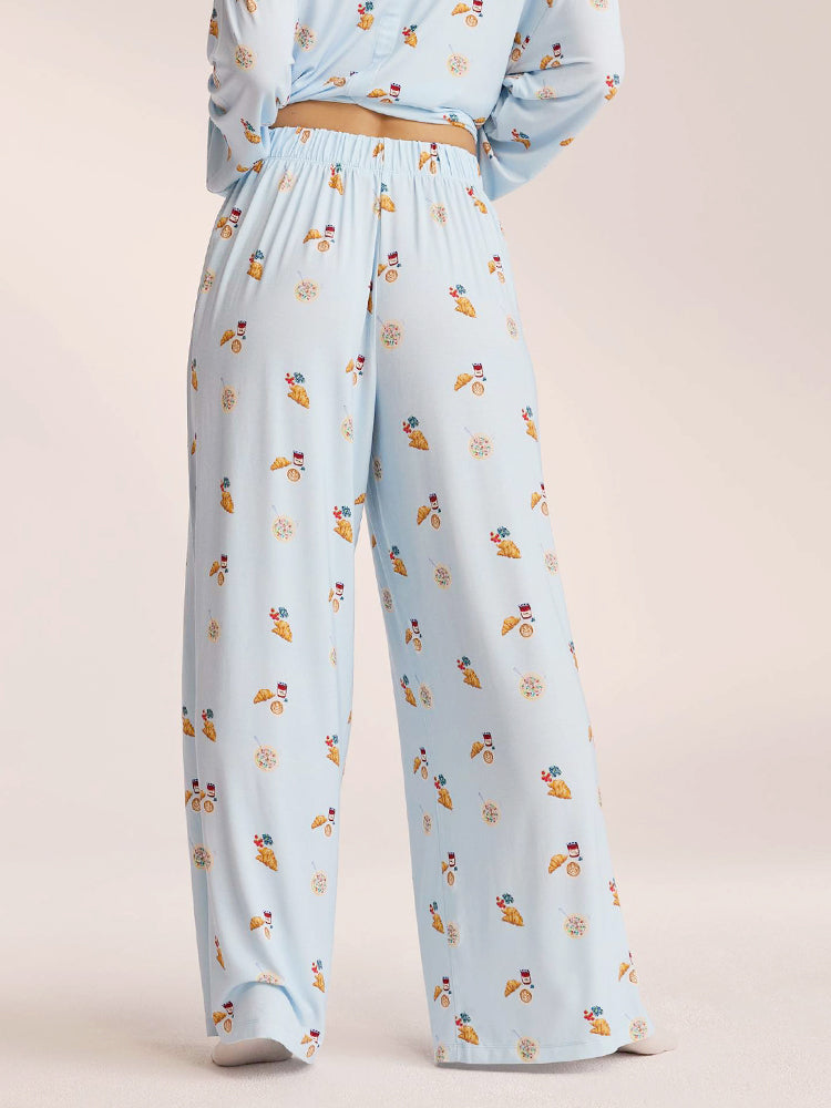 Food Print Pajama Set - Blue-Massicos