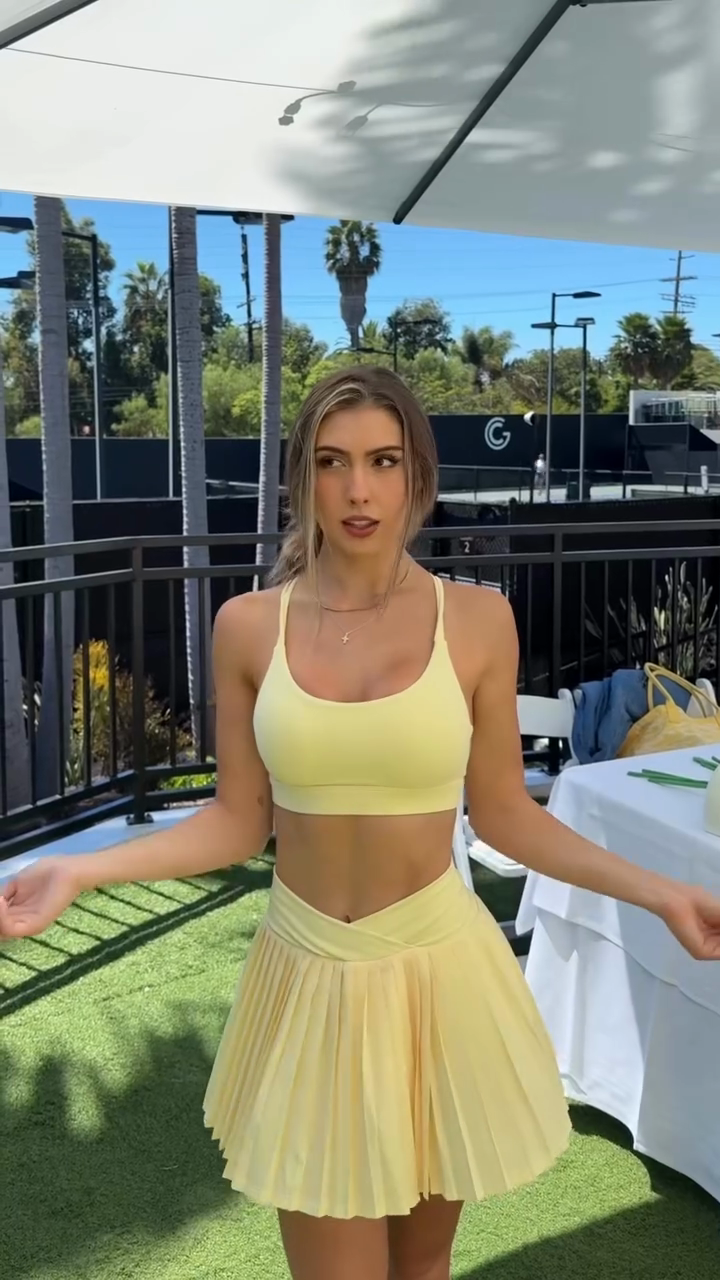 Light Yellow Activewear Two - Piece Set-ROVOLE