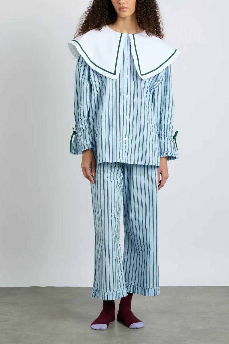 Barbara Pj Set- Blue Stripe-ROVOLE