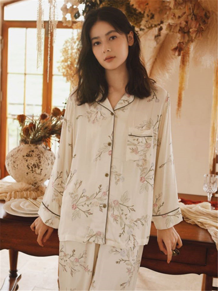 Tribute Satin Floral Sleepwear Set-Massicos