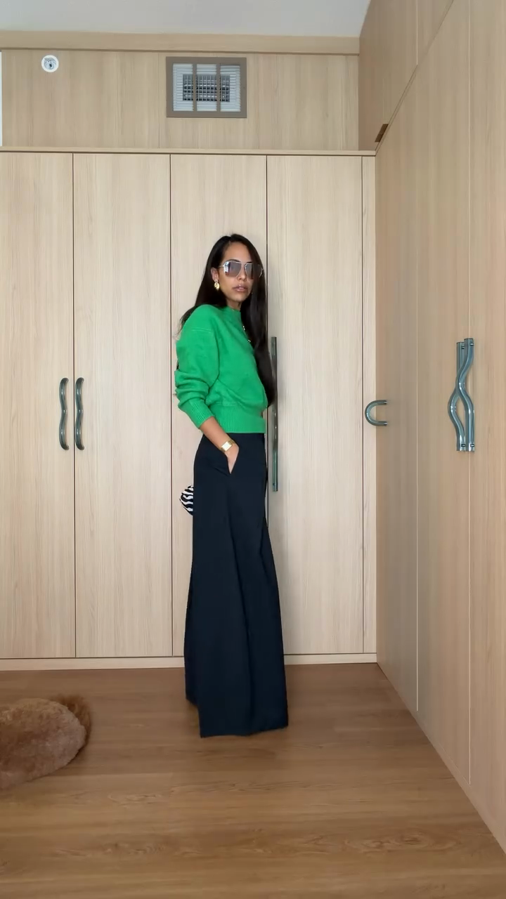 Dark Navy Pinstripe Wide-Leg Pants-Massicos