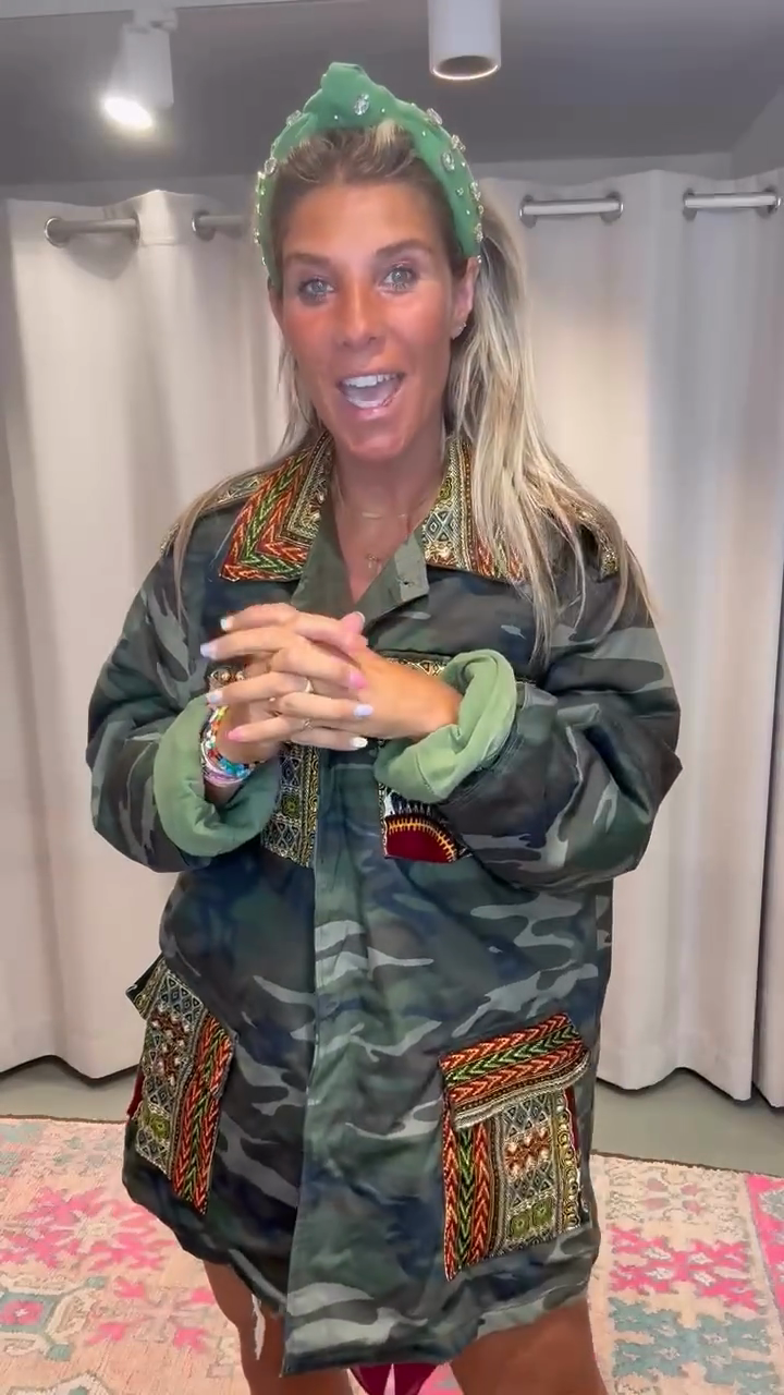Embroidered Camouflage Jacket-Massicos