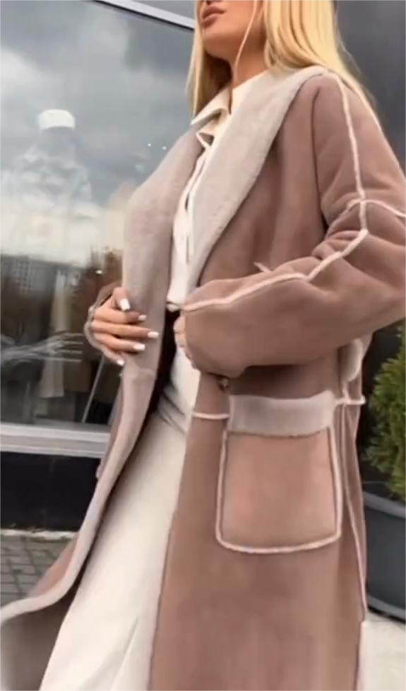 Beige long coat-Massicos