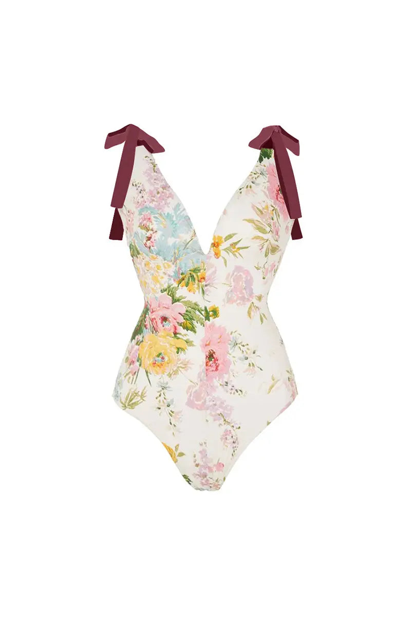 Appliqué Tie-Up Sexy Bikini Set-ROVOLE