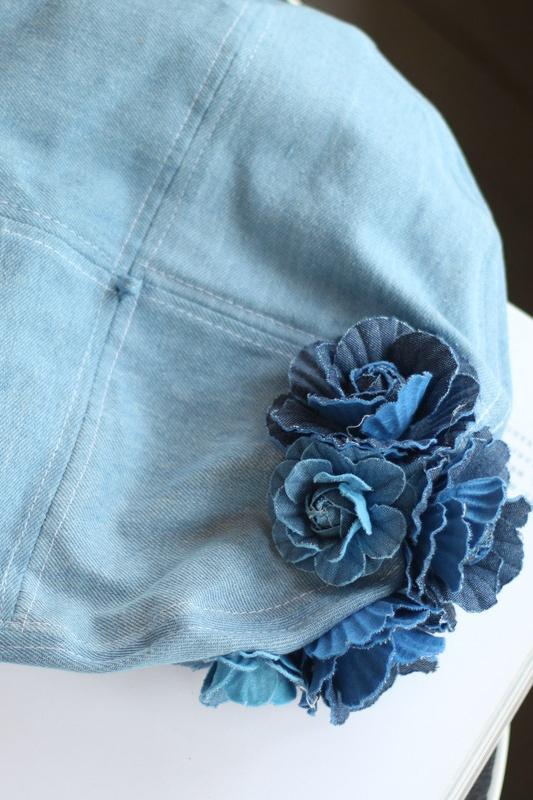 Camellia Denim Beret Hat-ROVOLE