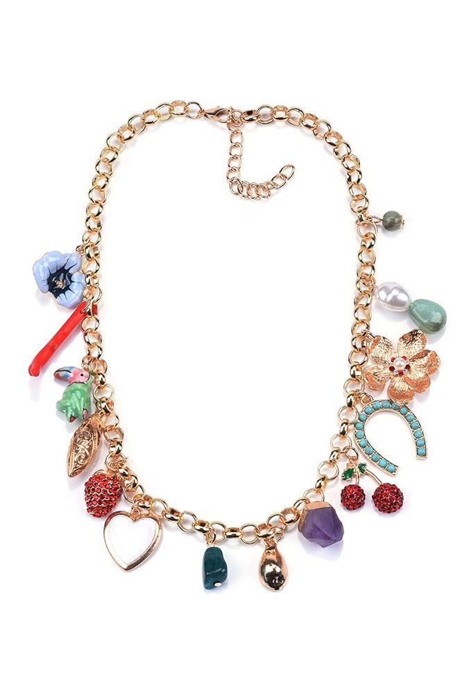 Crystal Multi Pendants Necklace-ROVOLE