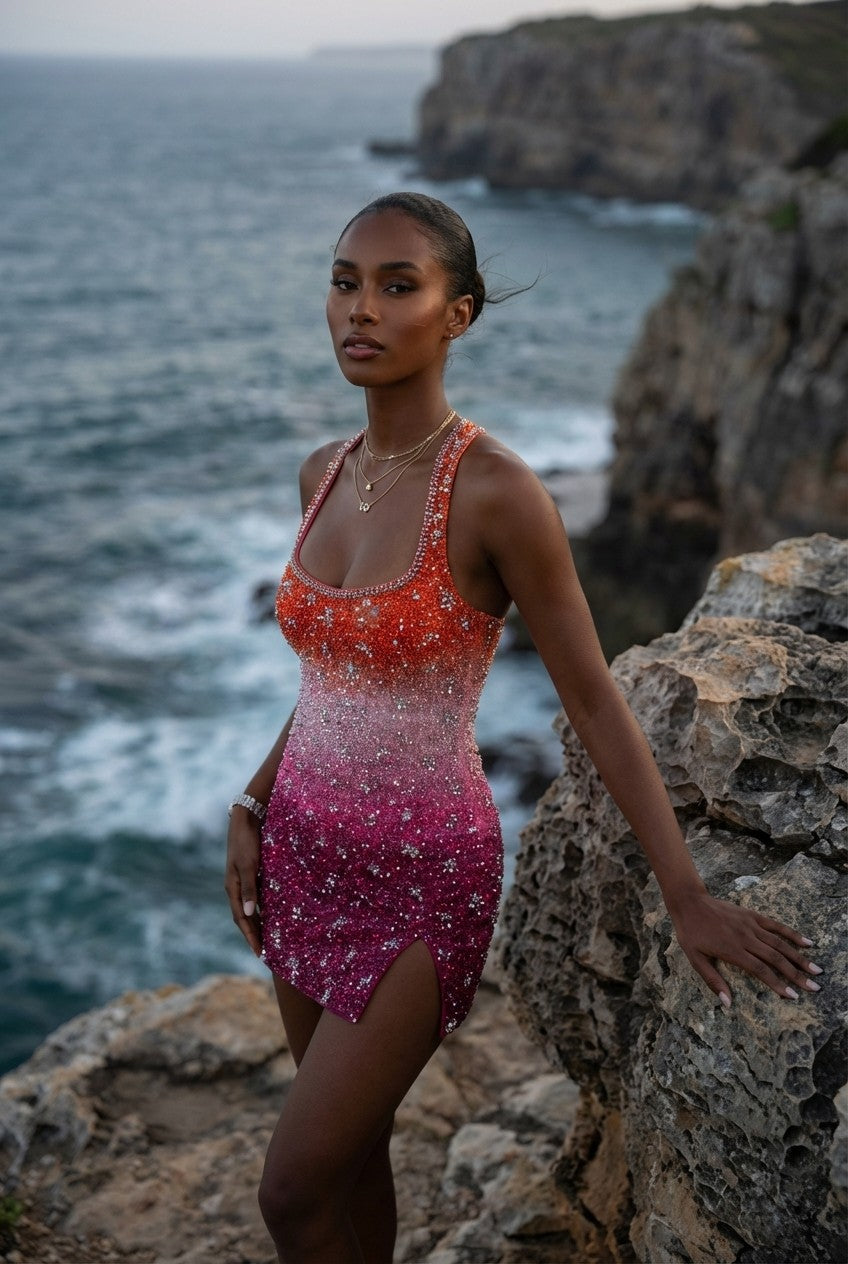 Luminara Ombre Sequin Mini Dress