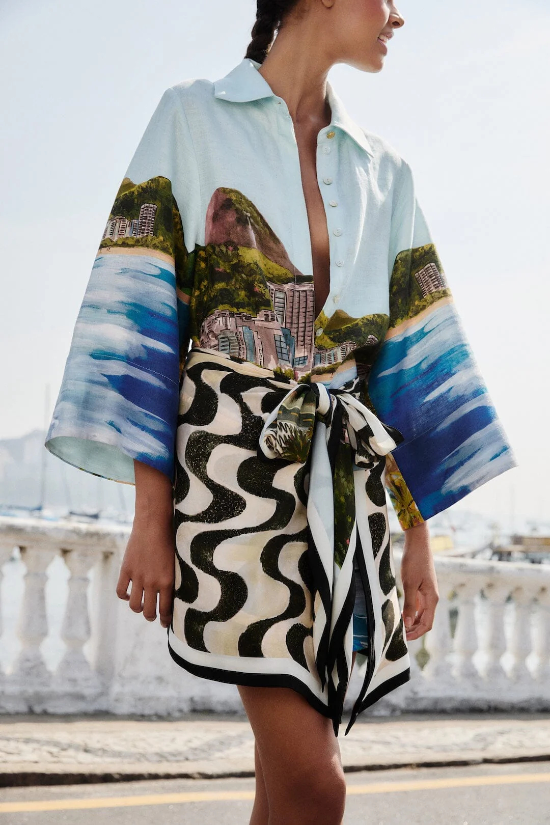 Copacabana Sunset Linen Kimono Set