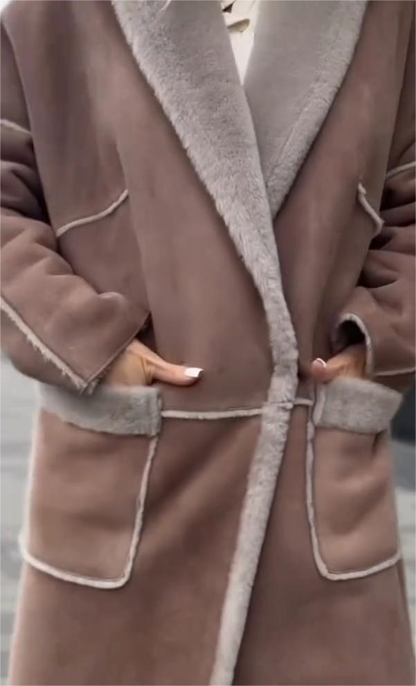 Beige long coat-Massicos