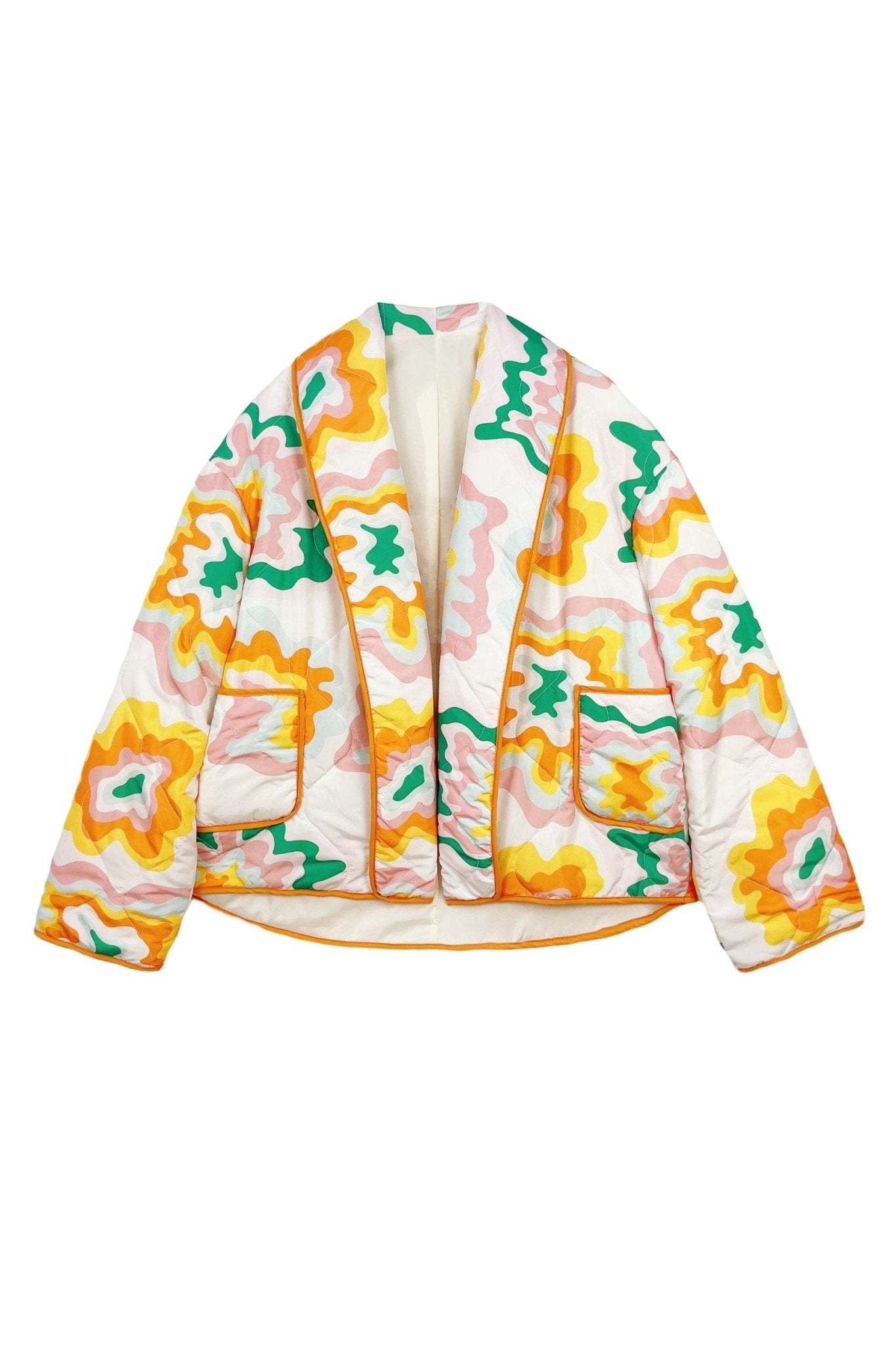 Elma Printed Quilted Puffer Jacket-ROVOLE