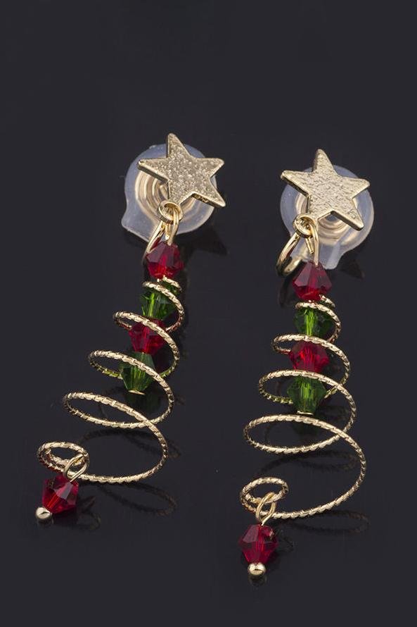 Eudora Christmas Tree Drop Earrings-ROVOLE