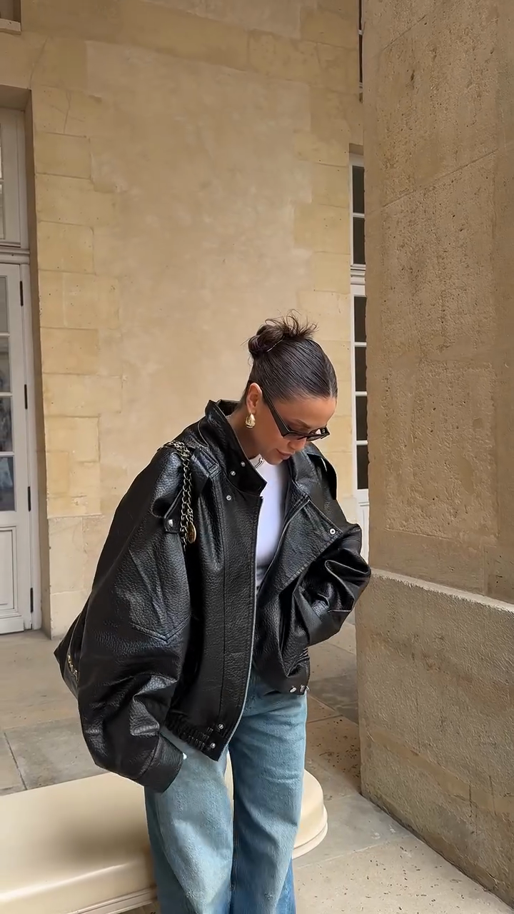 FAUX LEATHER JACKET-Massicos