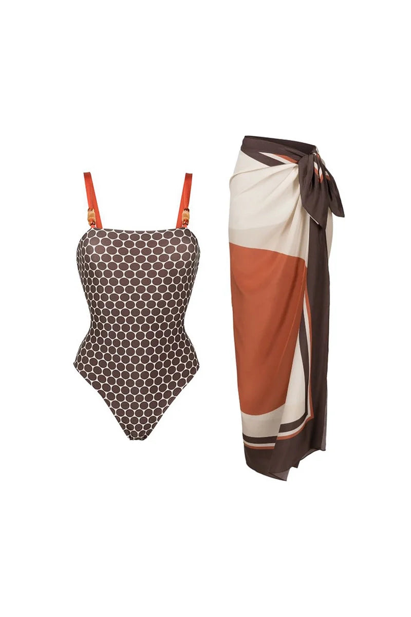 Luxury Reversible Swimsuit with Hermes-Inspired Print-ROVOLE