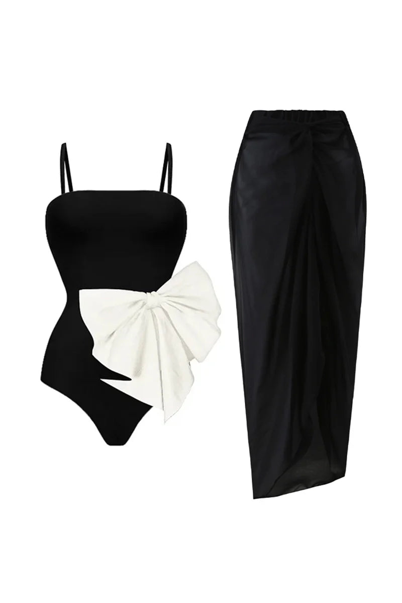 Bow Detail Sweetheart One Piece Swimsuit-ROVOLE