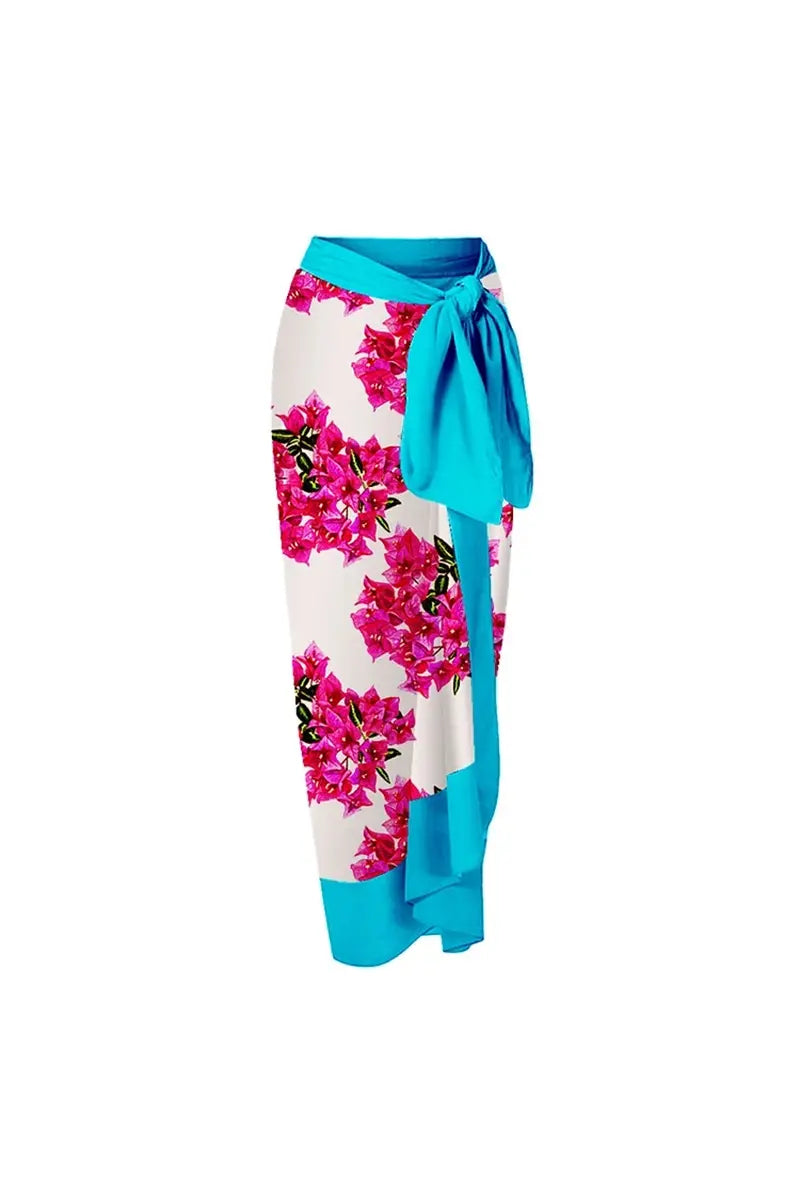 Floral Ruffle One Piece Swimwear Set-ROVOLE
