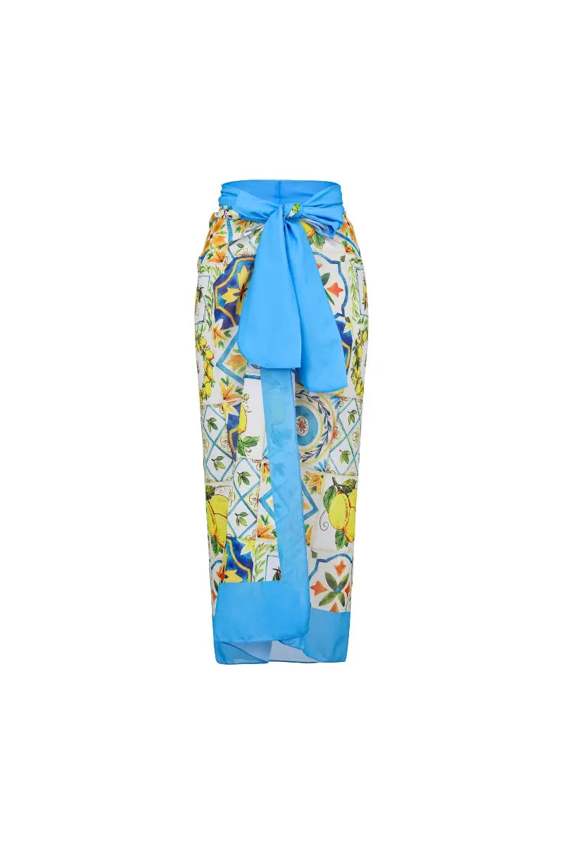 Lemon Print Backless One Piece Swimsuit Set-ROVOLE