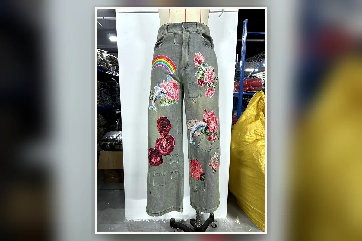Embroidered denim example