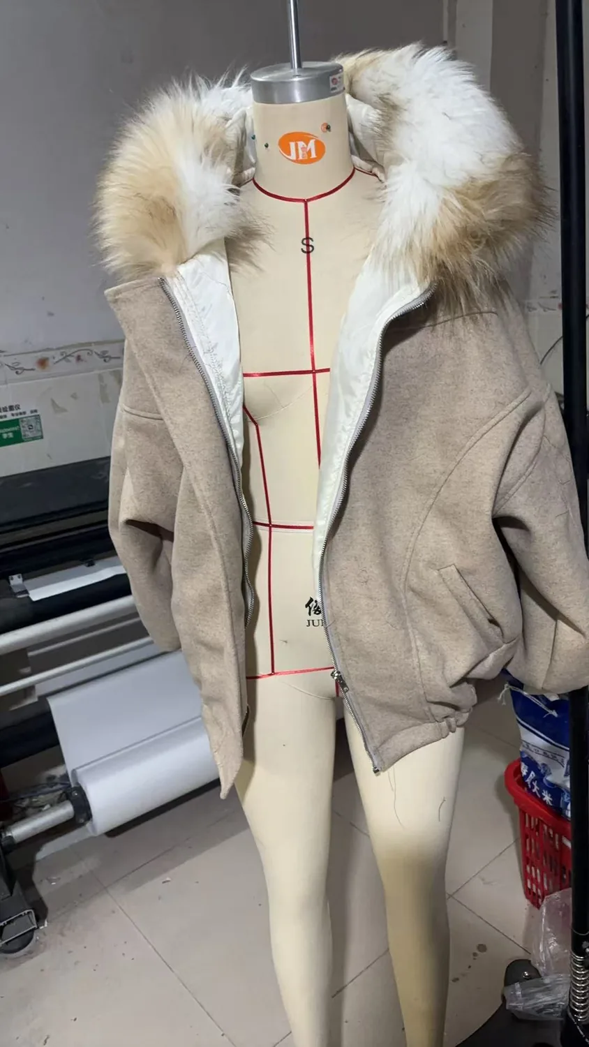 Faux-fur and bonded outerwear sample