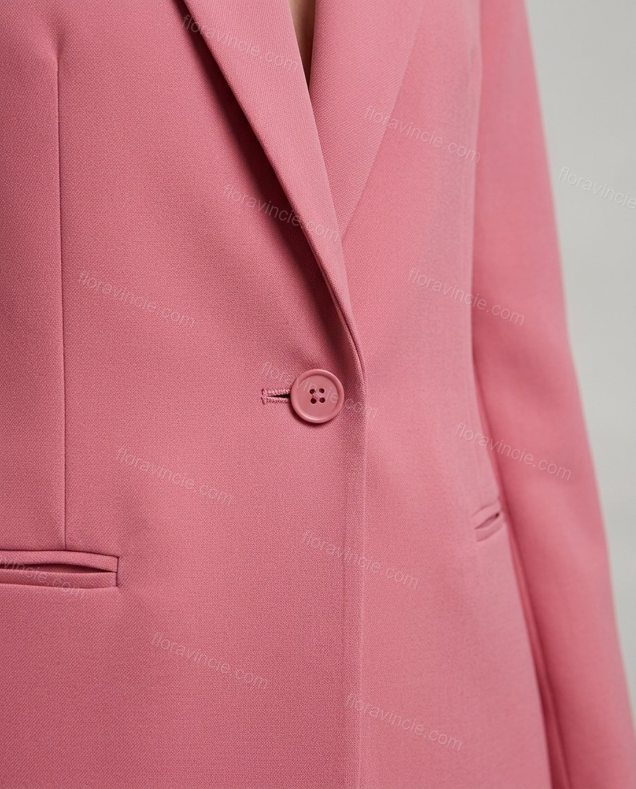 Pink Color-Block Blazer, close-up of color-block, by Floravincie