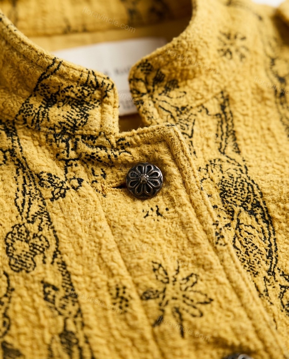 Yellow Abstract Outerwear, close-up of abstract, by Floravincie