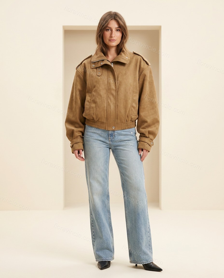 Camel Brown Lace Cropped Structured Statement Jacket by Floravincie