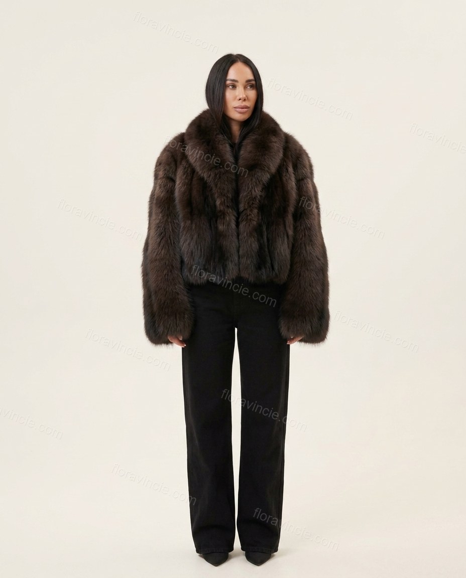 Dark Brown Jacket, front studio view, by Floravincie