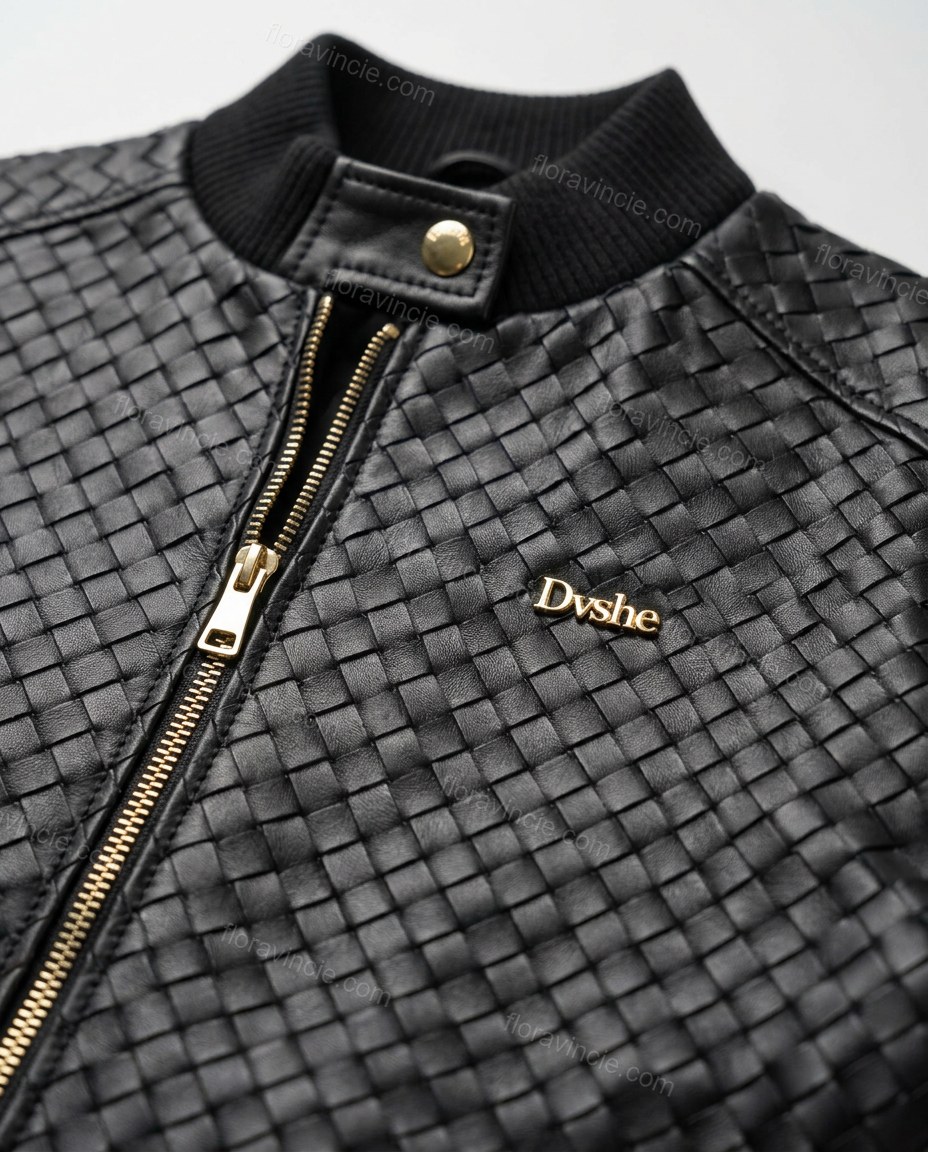 Black Ribbed Jacket, close-up of ribbed cuffs, ribbed hem and ribbed collar, by Floravincie