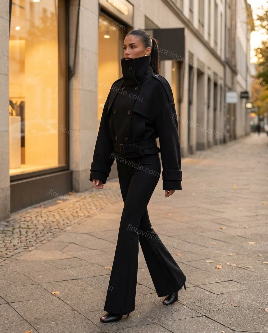 Black Coat, alternate use-case lifestyle view, by Floravincie