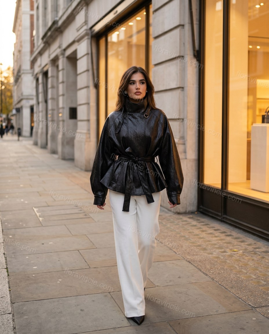 Black Peplum Jacket, alternate use-case lifestyle view, by Floravincie